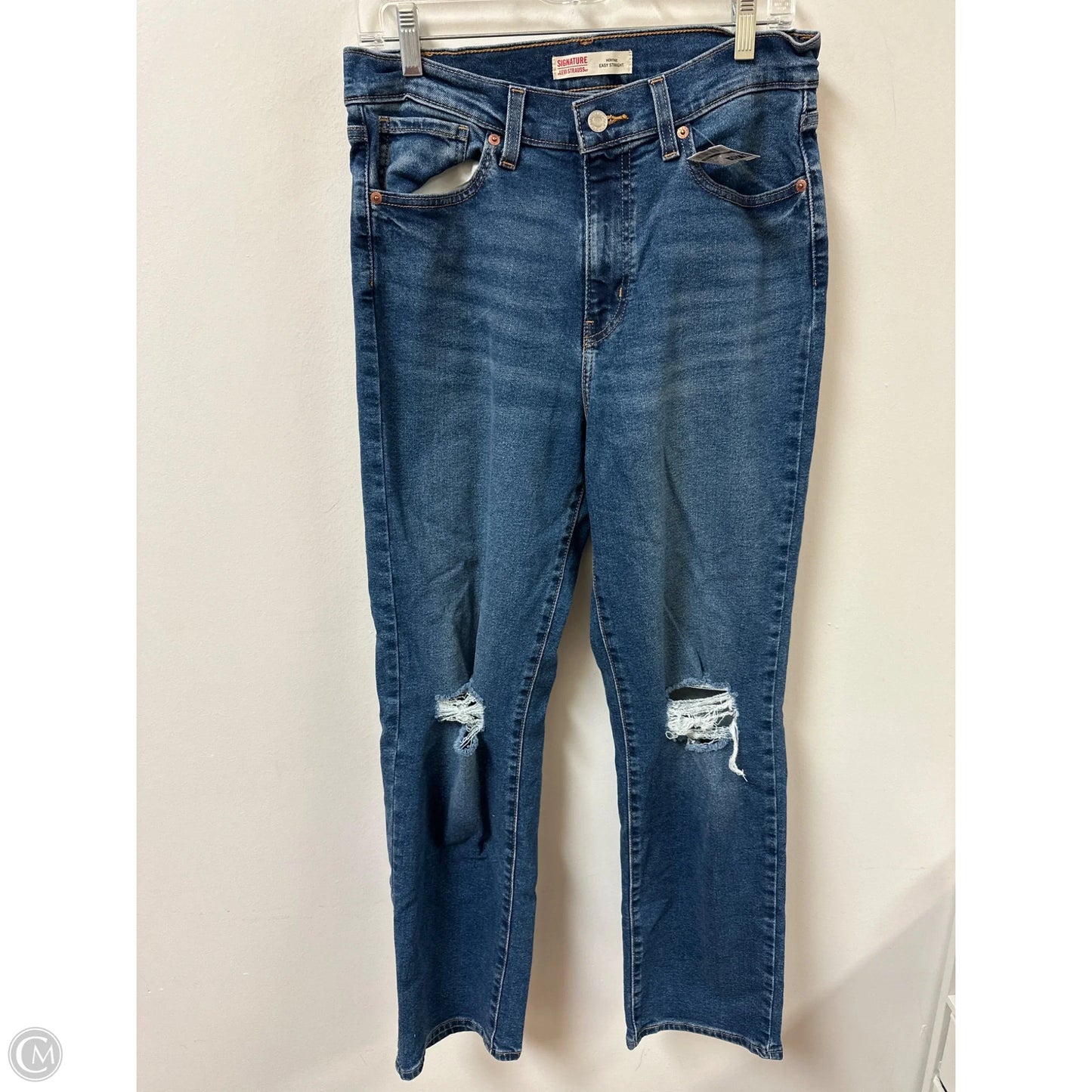 Jeans Straight By Levis In Blue Denim, Size: 8