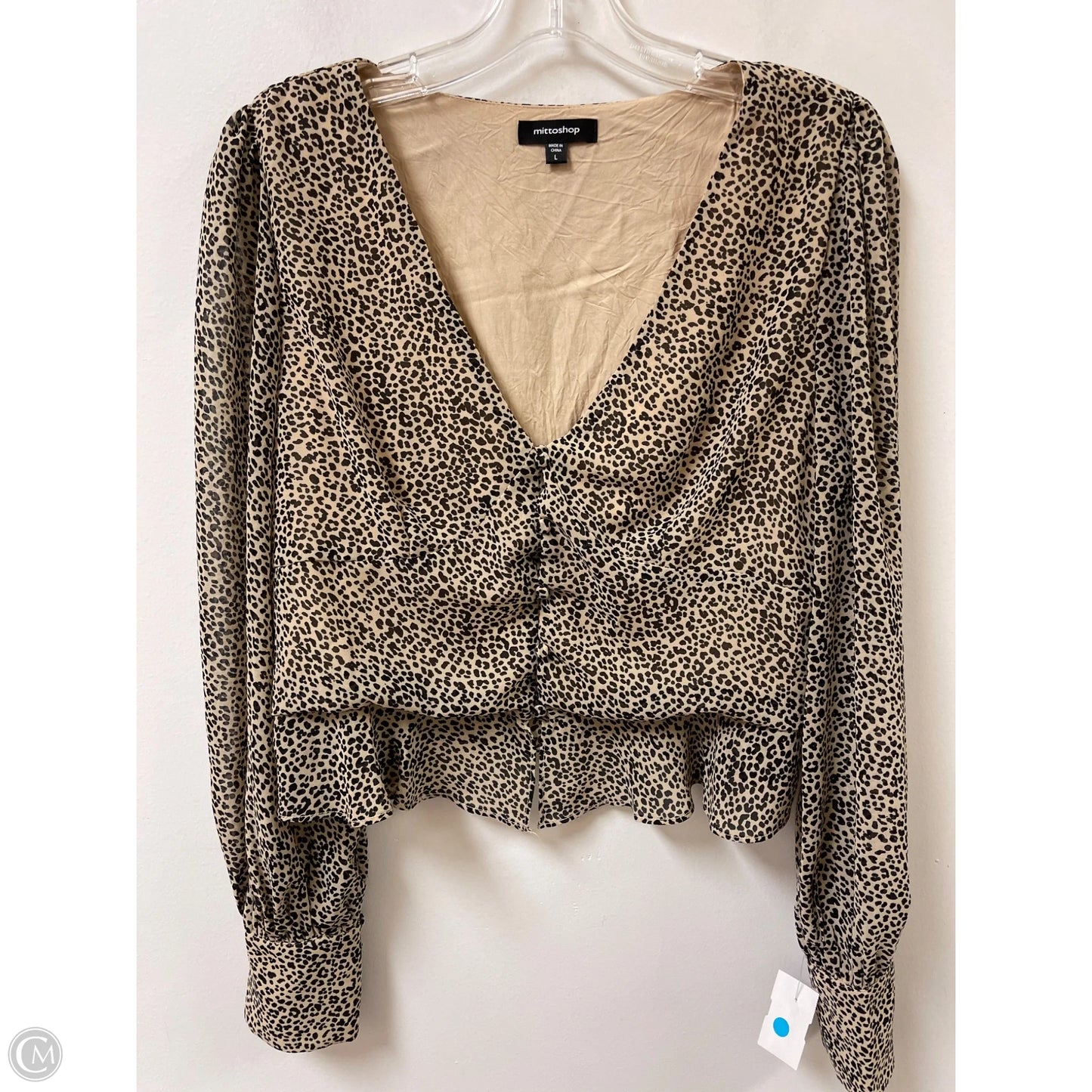 Top Long Sleeve By Mittoshop In Animal Print, Size: L