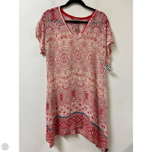 Tunic Short Sleeve By Johnny Was In Red & White, Size: M