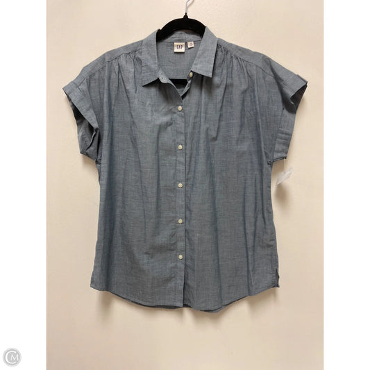 Blouse Short Sleeve By Gap In Blue, Size: S