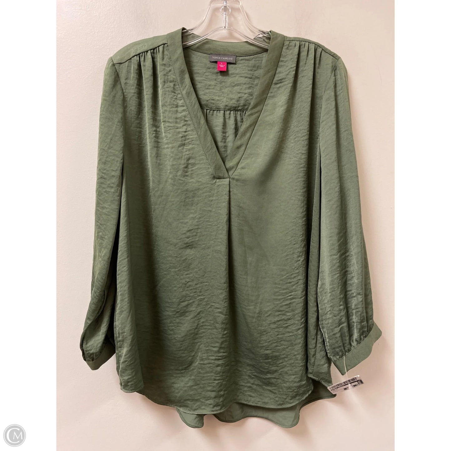 Top Long Sleeve By Vince Camuto In Green, Size: L