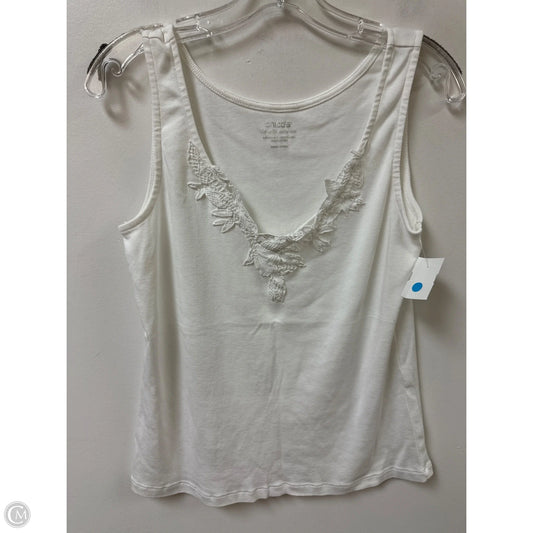 Top Sleeveless By Chicos In White, Size: M