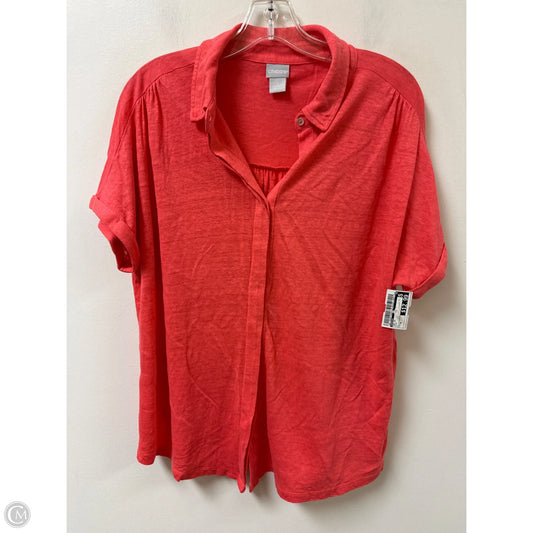 Top Short Sleeve By Chicos In Pink, Size: M