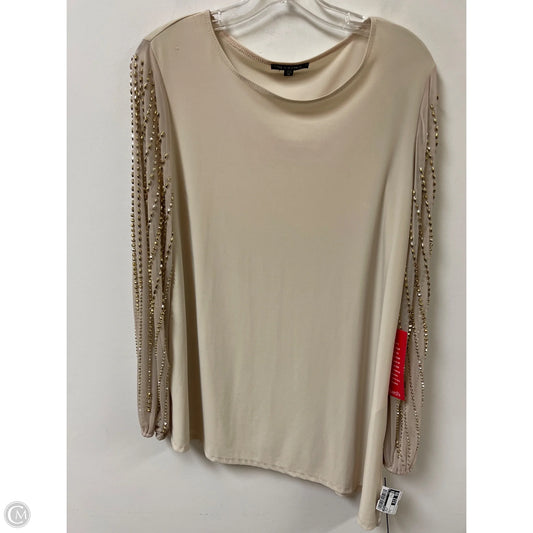 Top Long Sleeve By Marina In Cream, Size: L