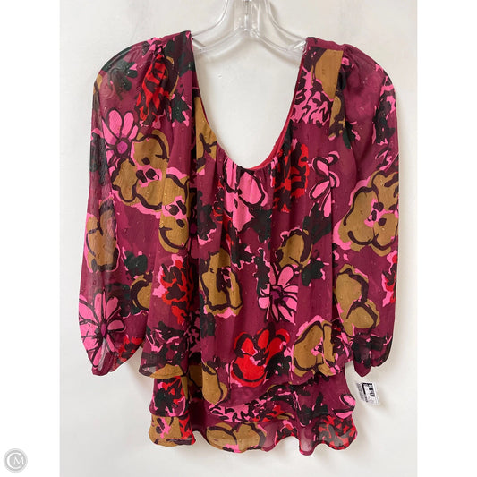 Top Long Sleeve By Julie Brown In Floral Print, Size: M