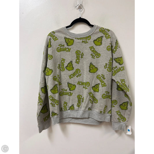Sweatshirt Crewneck By Clothes Mentor In Green & Grey, Size: M