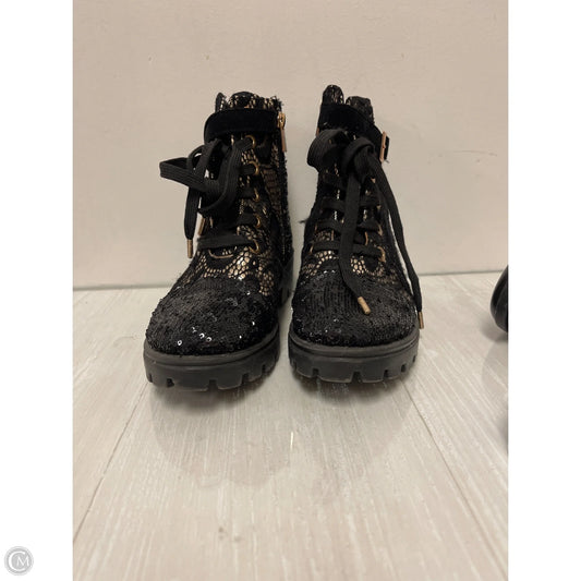 Boots Combat By Bamboo In Black & Gold, Size: 7.5