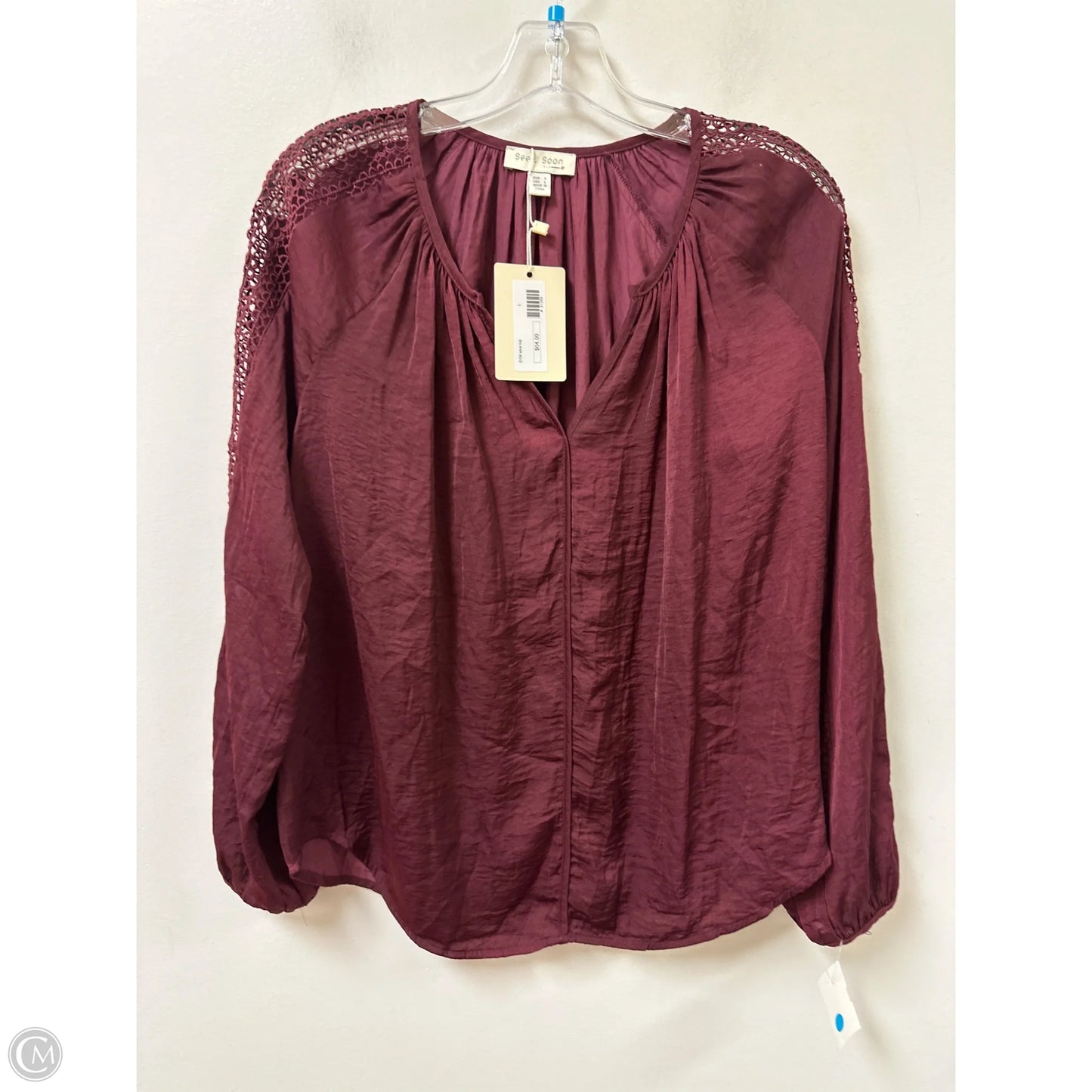 Top Long Sleeve By Clothes Mentor In Red, Size: L