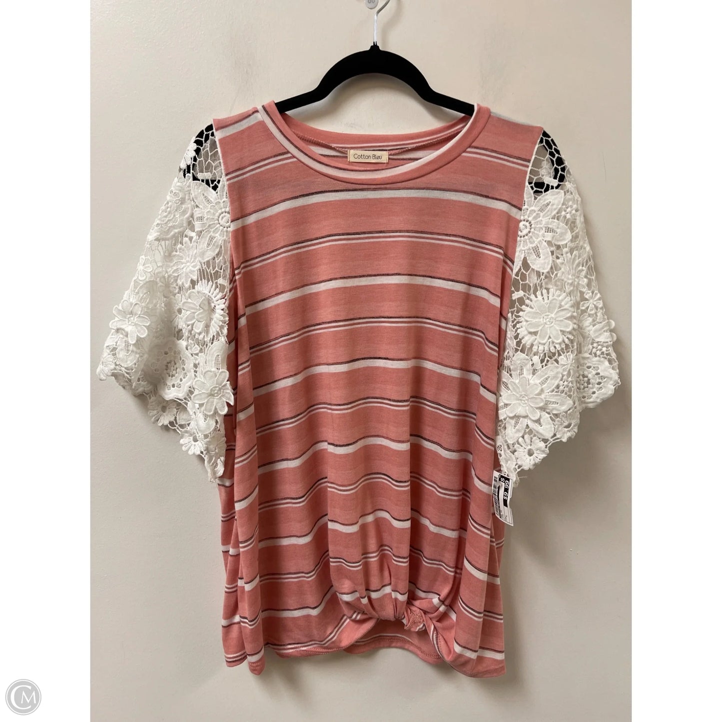 Top Short Sleeve By Cotton Bleu In Pink, Size: L