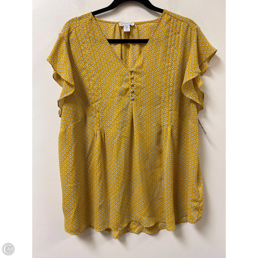 Top Short Sleeve By Carolina Belle In Yellow, Size: 1x