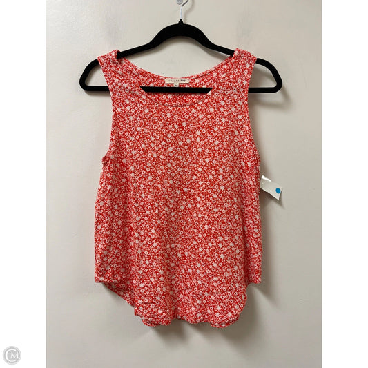 Top Sleeveless By Copper Key In Orange & White, Size: M