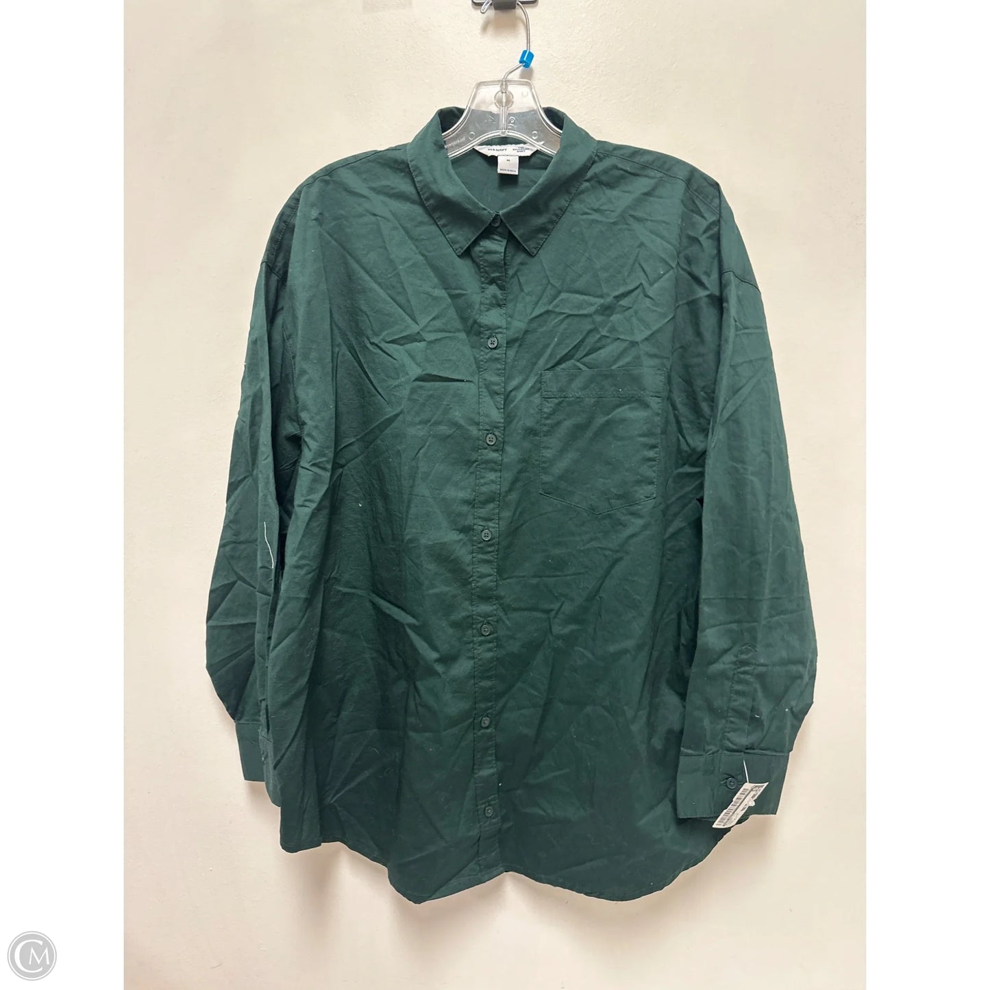 Blouse Long Sleeve By Old Navy In Green, Size: M