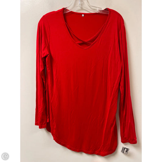Top Long Sleeve By Clothes Mentor In Red, Size: L