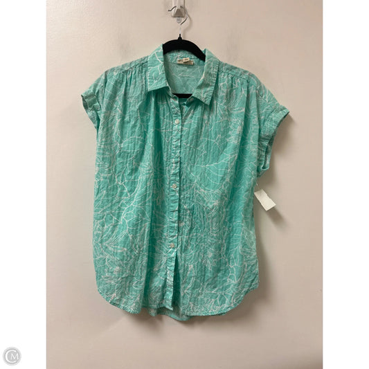 Blouse Short Sleeve By Ana In Blue & White, Size: M