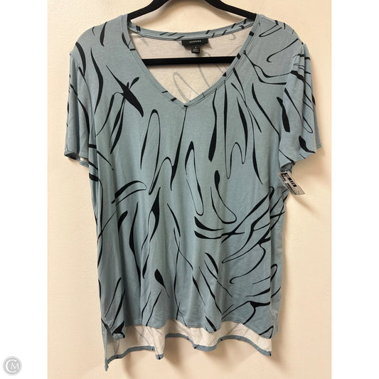 Top Short Sleeve By Alfani In Black & Blue, Size: S