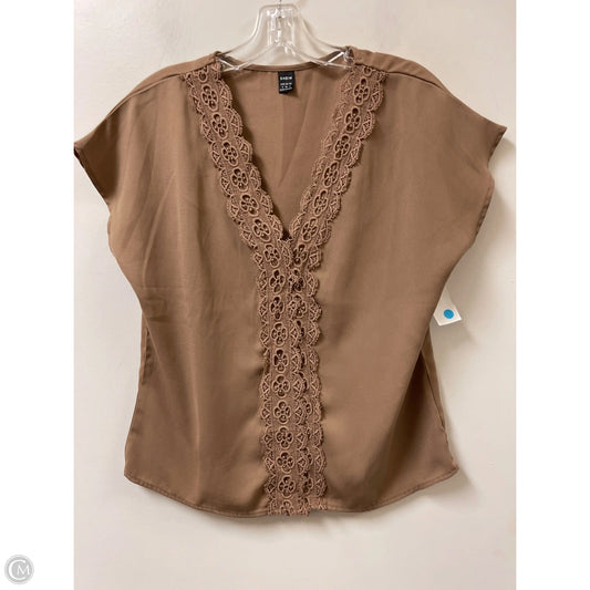 Top Short Sleeve By Shein In Brown, Size: S