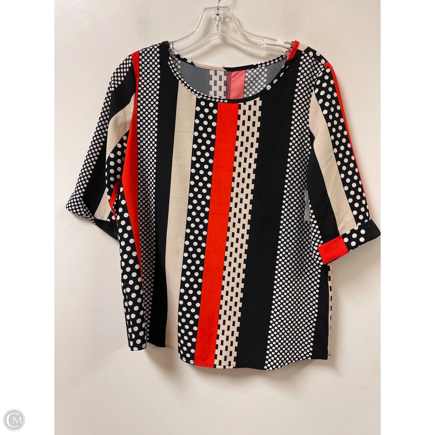 Top Short Sleeve By Shein In Black & Red, Size: S