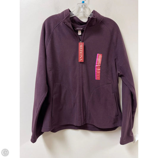 Jacket Fleece By Merona In Purple, Size: 1x