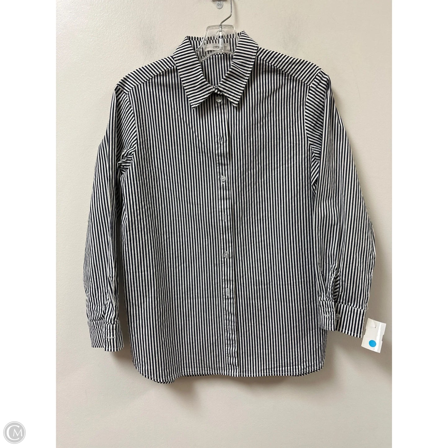 Blouse Long Sleeve By Cherish In Striped Pattern, Size: S