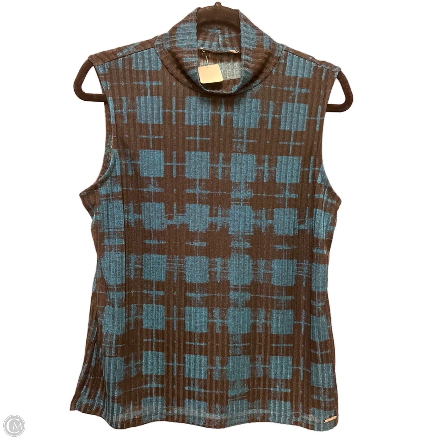 Top Sleeveless By Clothes Mentor In Black & Blue, Size: M