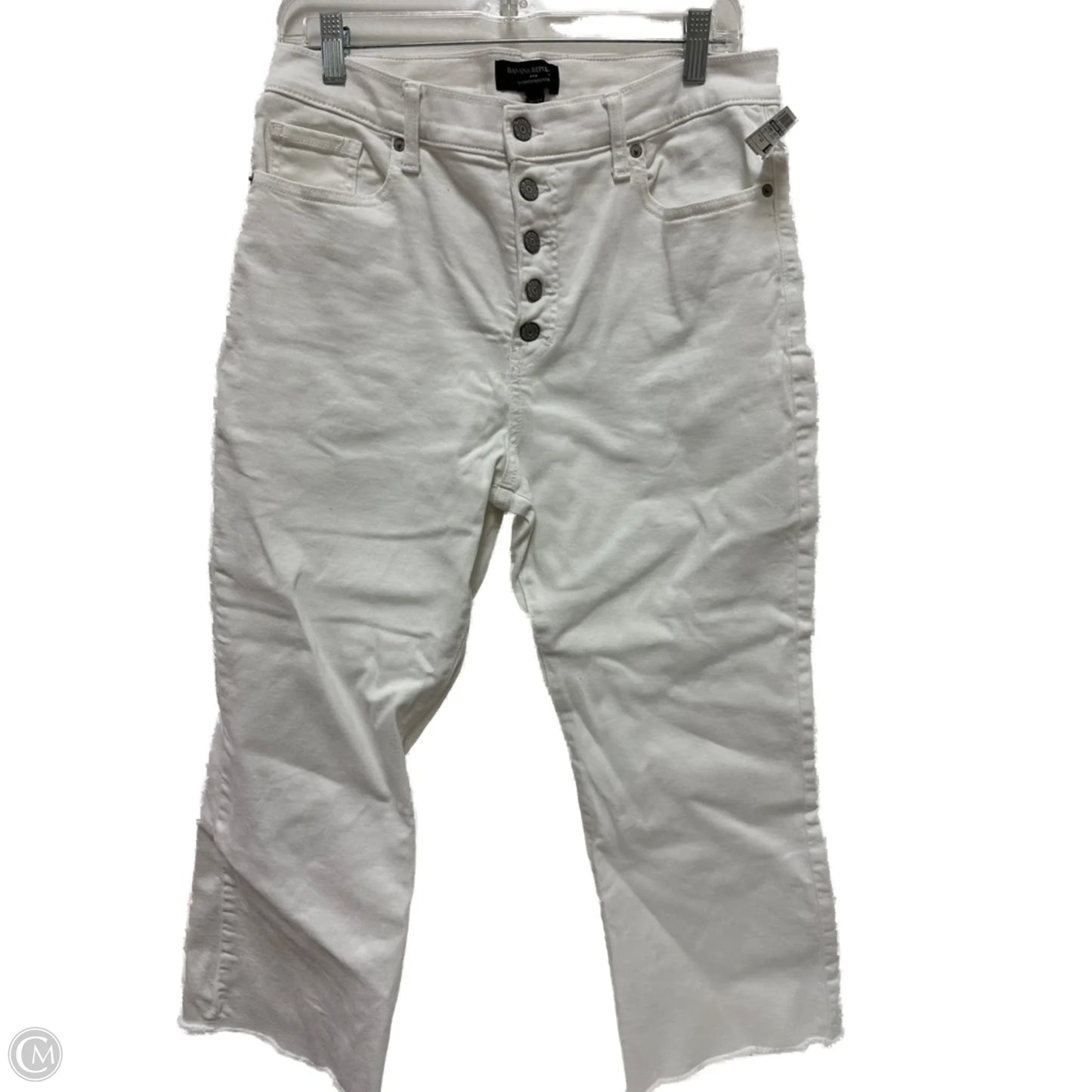 Jeans Boot Cut By Banana Republic In White Denim, Size: 12