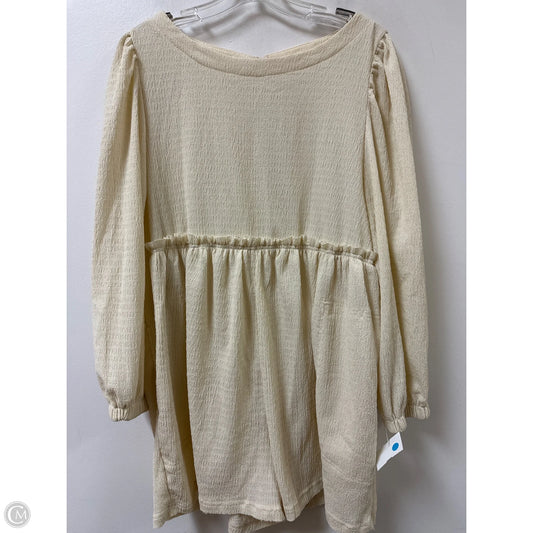 Romper By Clothes Mentor In Cream, Size: L