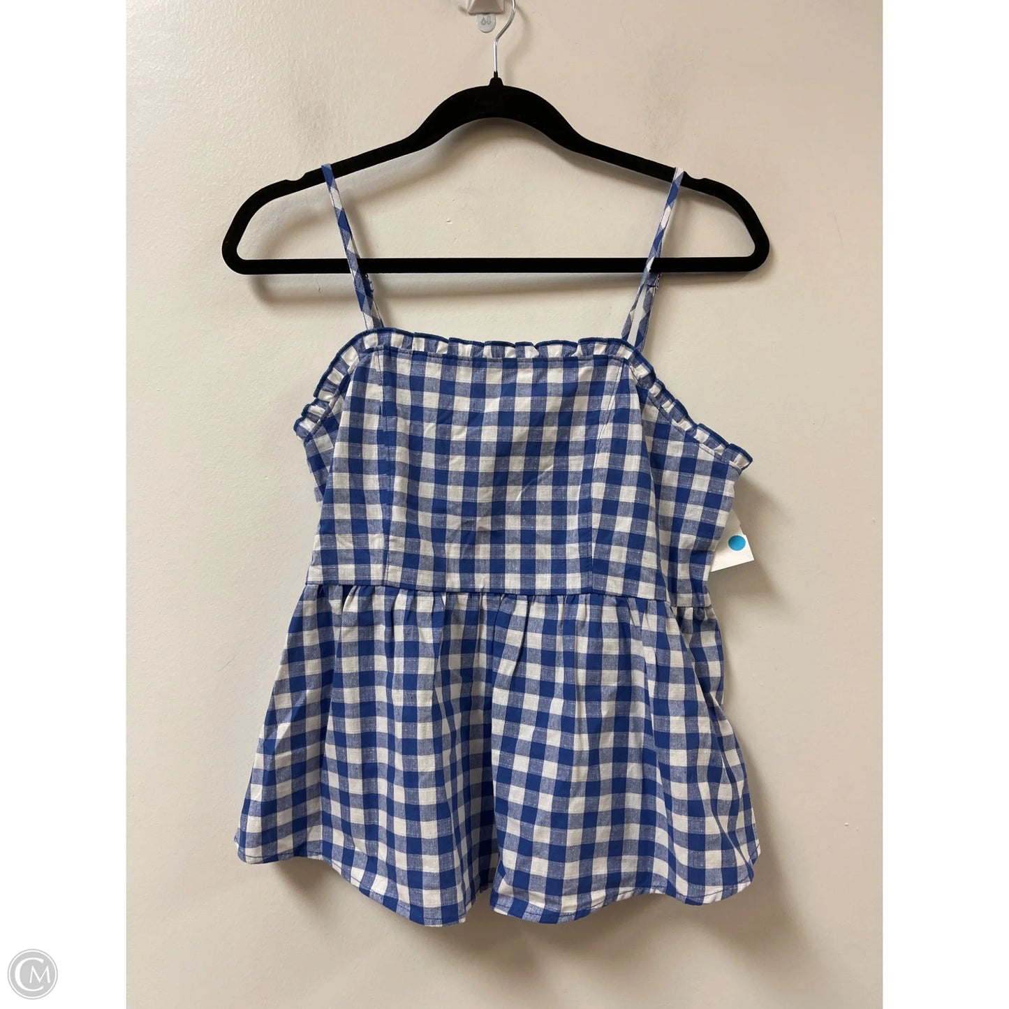 Top Sleeveless By Love On A Hanger In Blue & White, Size: M