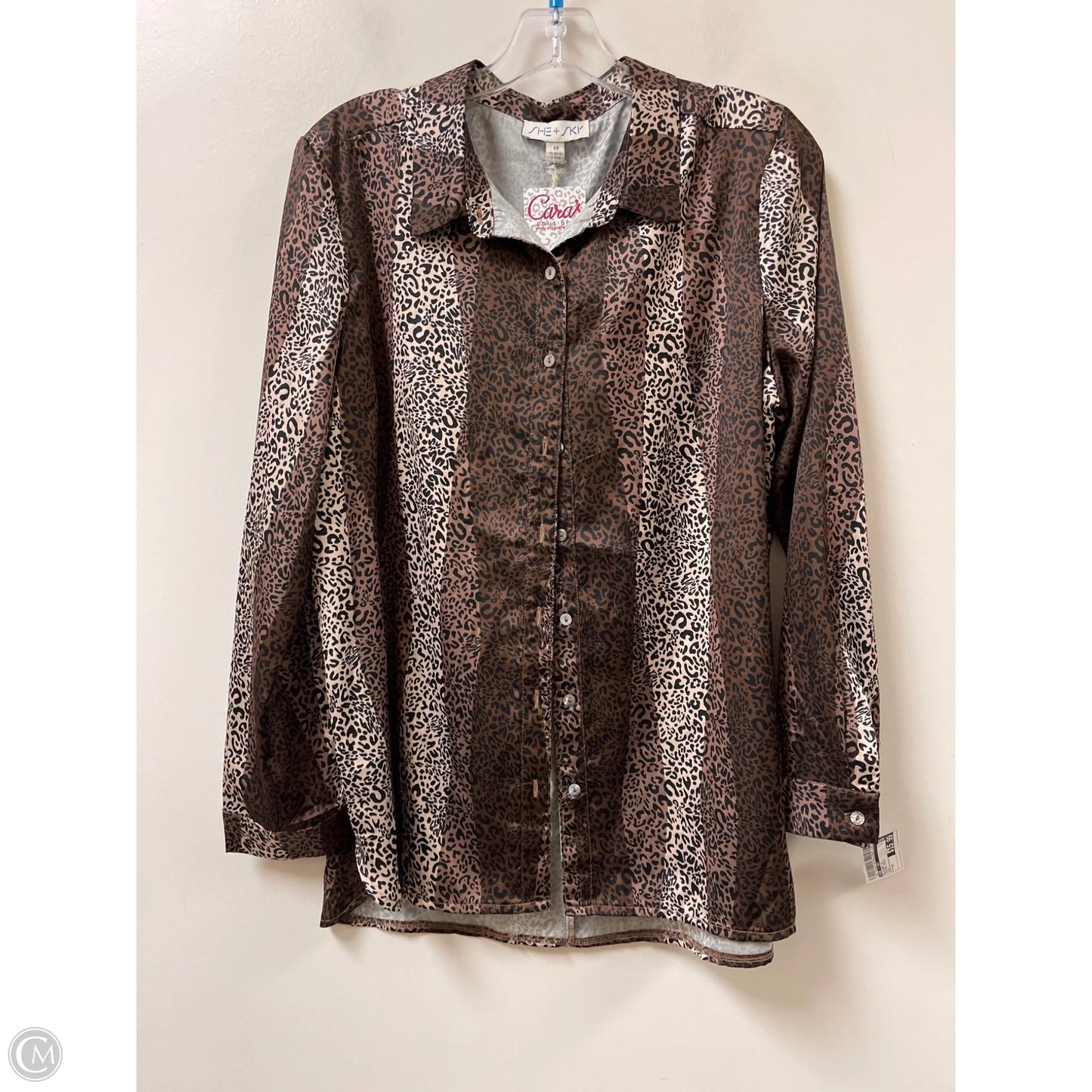 Blouse Long Sleeve By She + Sky In Animal Print, Size: M
