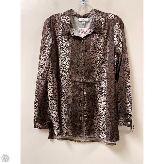 Blouse Long Sleeve By She + Sky In Animal Print, Size: M