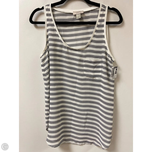 Top Sleeveless By Loft In Striped Pattern, Size: M