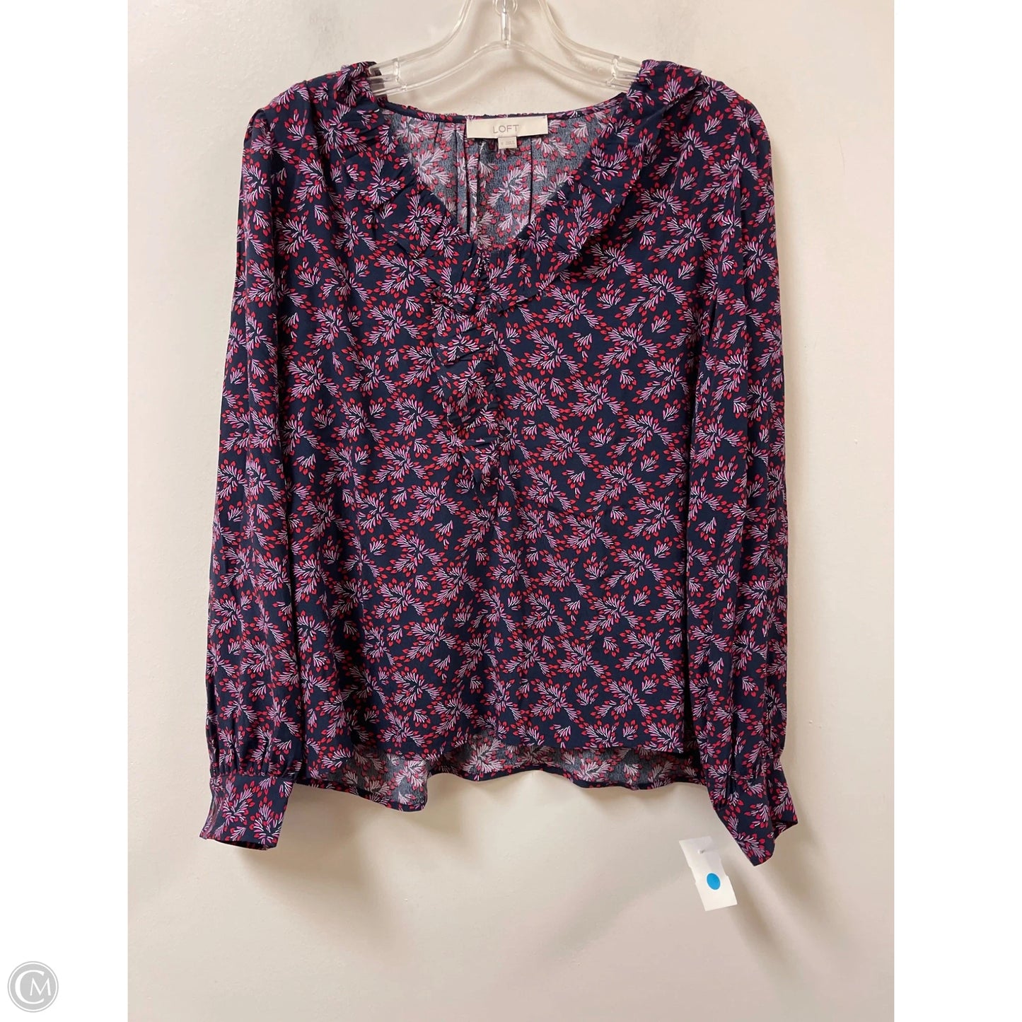 Top Long Sleeve By Loft In Blue & Red, Size: S