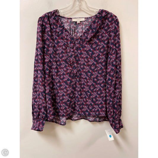 Top Long Sleeve By Loft In Blue & Red, Size: S
