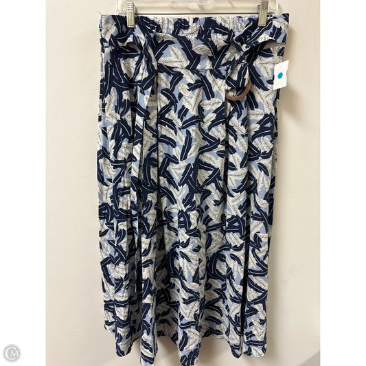 Skirt Maxi By Clothes Mentor In Blue & White, Size: 16