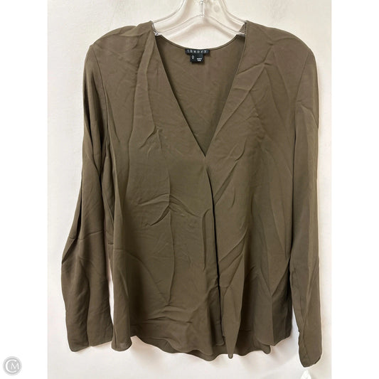 Top Long Sleeve By Theory In Green, Size: L