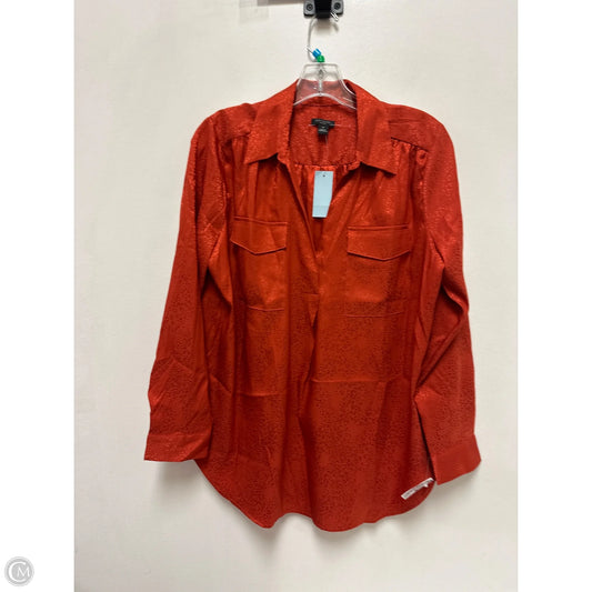 Blouse Long Sleeve By Ann Taylor In Orange, Size: Lp