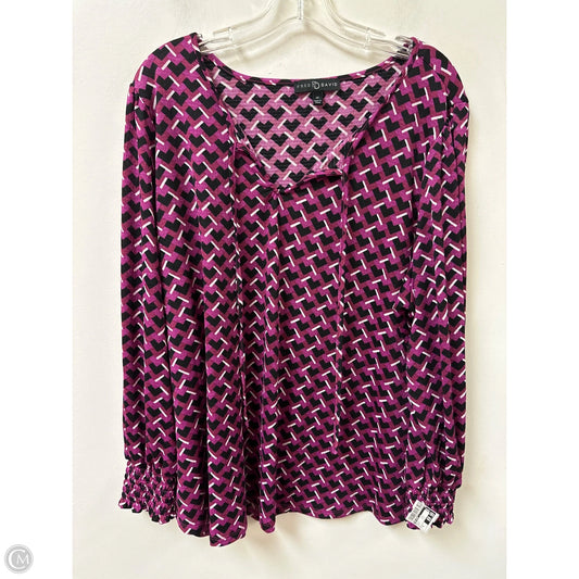 Top Long Sleeve By Fred David In Purple, Size: 3x