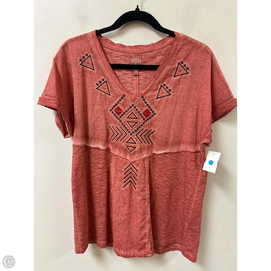 Top Short Sleeve By Nic + Zoe In Red, Size: M