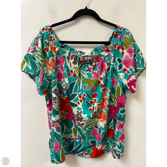 Top Short Sleeve By Cotton Bleu In Floral Print, Size: Xl