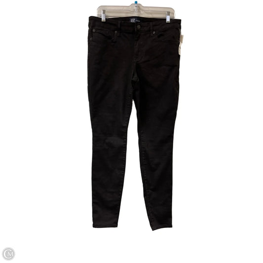 Jeans Skinny By Gap In Black Denim, Size: 12