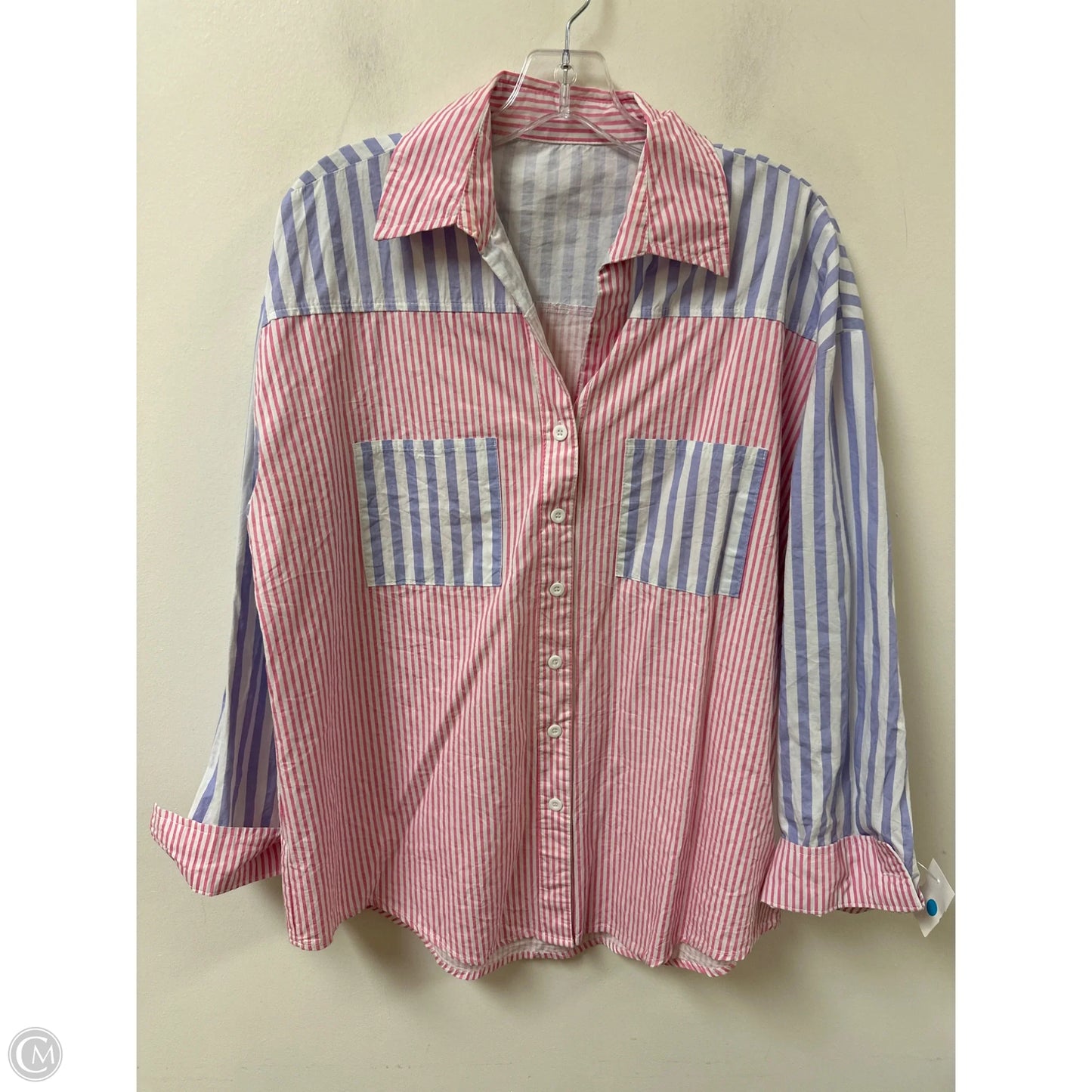 Blouse Long Sleeve By Clothes Mentor In Pink & Purple, Size: L