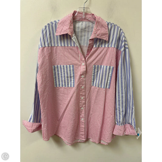 Blouse Long Sleeve By Clothes Mentor In Pink & Purple, Size: L