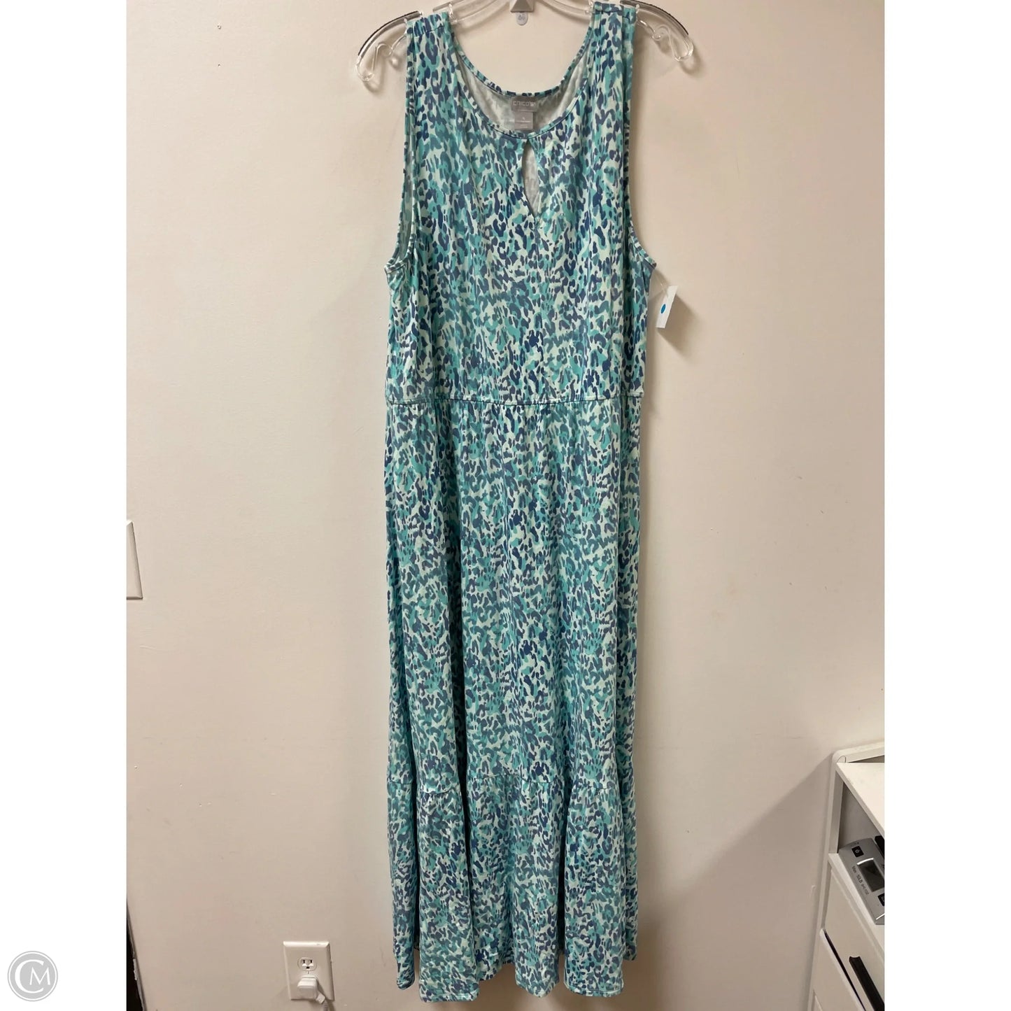 Dress Casual Maxi By Chicos In Blue, Size: 1x
