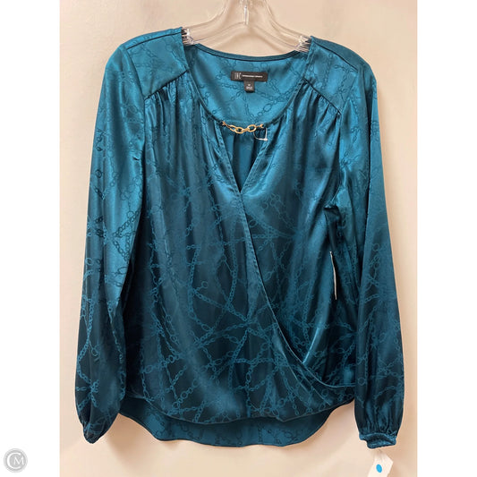 Top Long Sleeve By Inc In Teal, Size: M