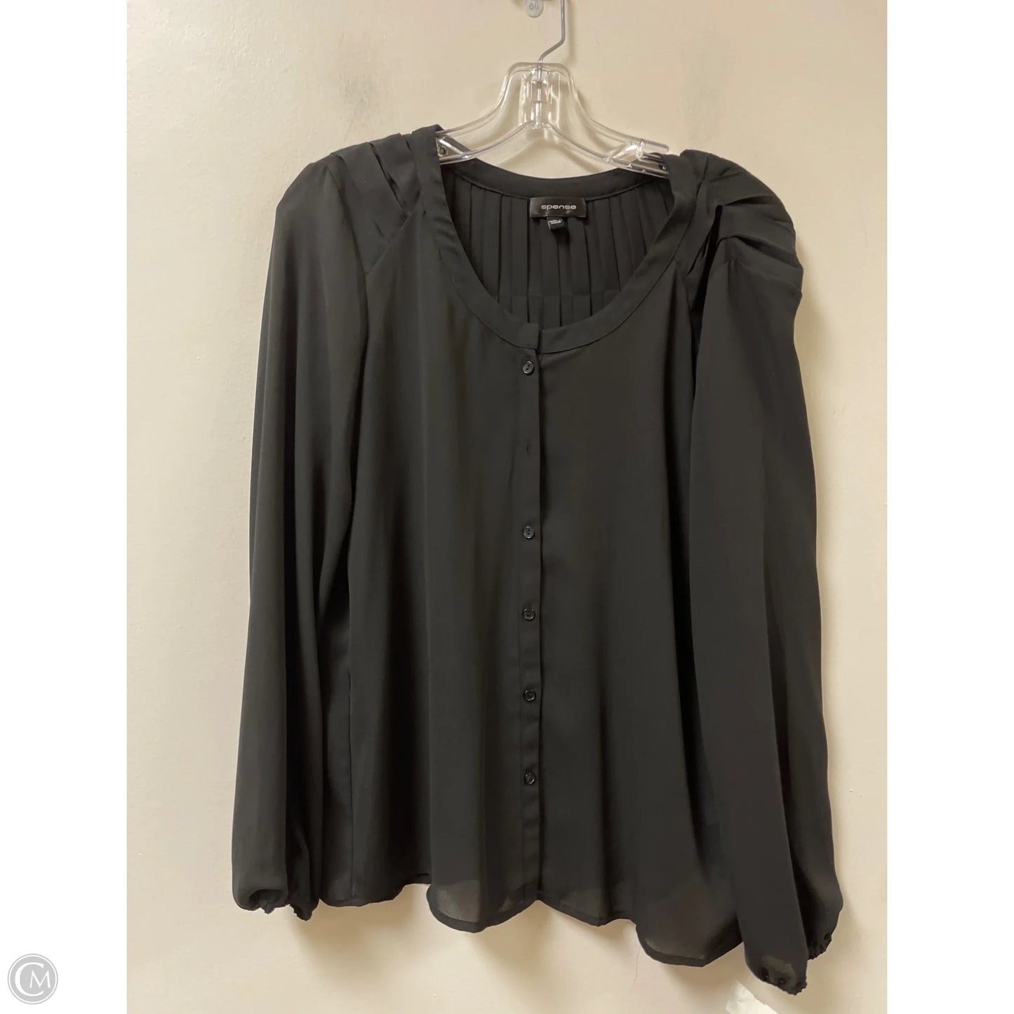 Top Long Sleeve By Spense In Black, Size: M