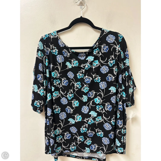 Top Short Sleeve By Calvin Klein In Black & Blue, Size: 3x