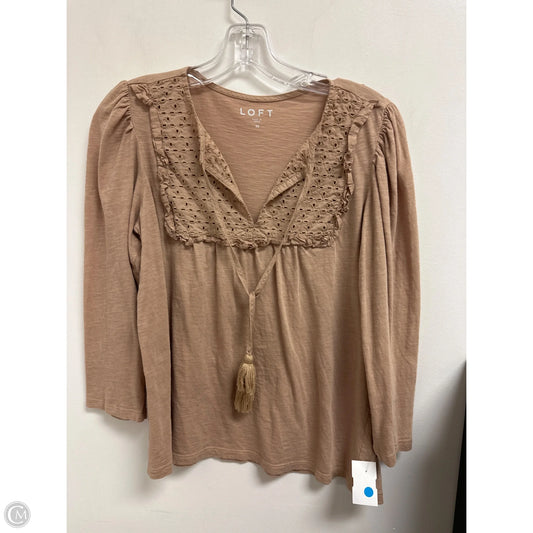 Top Long Sleeve By Loft In Brown, Size: M