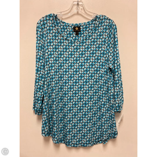 Top Long Sleeve By Jm Collections In Black & Blue, Size: S