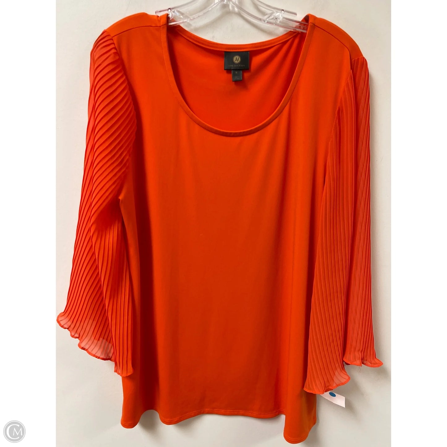 Top Long Sleeve By Jm Collections In Orange, Size: Xl