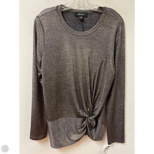 Top Long Sleeve By Karen Kane In Black & Gold, Size: Xl