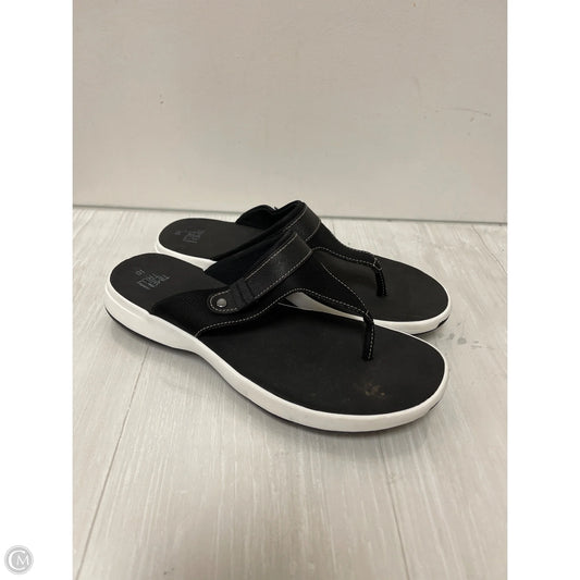 Sandals Flip Flops By Time And Tru In Black, Size: 10